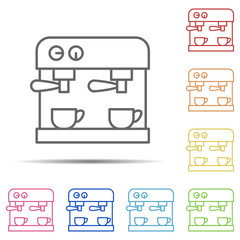 Poster - coffee machine multi color icon. Element of workplace icon on white background