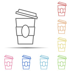 Poster - coffee multi color icon. Element of workplace icon on white background