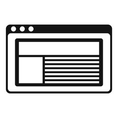Poster - Web page icon. Simple illustration of web page vector icon for web design isolated on white background