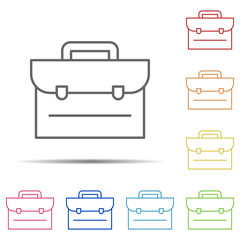 Poster - briefcase multi color icon. Element of workplace icon on white background