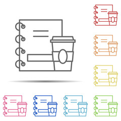 Poster - coffee multi color icon. Element of workplace icon on white background