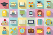 © anatolir - Tutor icons set. Flat set of tutor vector icons for web design