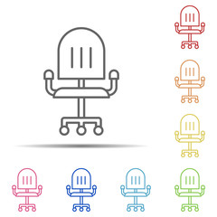 Poster - chair multi color icon. Element of workplace icon on white background