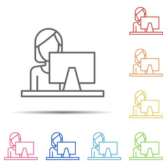 Aufkleber - worker multi color icon. Element of workplace icon on white background