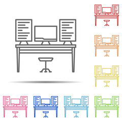Aufkleber - desk multi color icon. Element of workplace icon on white background