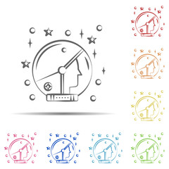 Aufkleber - Helmet multi color icon. Element of space hand drawn icon on white background