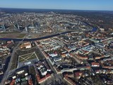 Fototapeta Miasto - Vilnius Old Town. Drone footage.