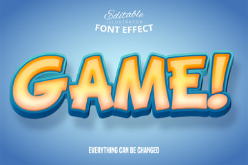 Wall Mural - Game text, 3d editable font effect