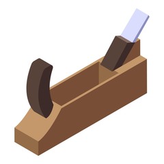 Poster - Wood plane icon. Isometric of wood plane vector icon for web design isolated on white background