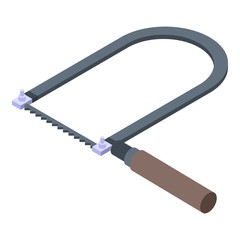 Poster - Fretsaw icon. Isometric of fretsaw vector icon for web design isolated on white background