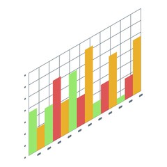 Poster - Chart icon. Isometric of chart vector icon for web design isolated on white background