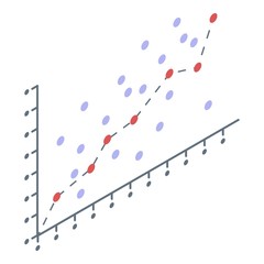 Poster - Analysis regression icon. Isometric of analysis regression vector icon for web design isolated on white background