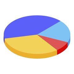 Poster - Pie chart icon. Isometric of pie chart vector icon for web design isolated on white background
