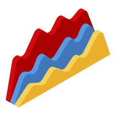 Poster - waveform graph icon. isometric of waveform graph vector icon for web design isolated on white backgr