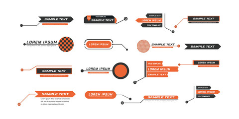 Digital callouts, footnotes. Layout for links and digital information. Source for advertising. Set of HUD. Vector illustration. Futuristic hud frame red png.