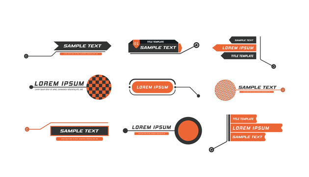 Digital callouts, footnotes. Layout for links and digital information. Source for advertising. Set of HUD. Vector illustration. Futuristic hud frame red png.