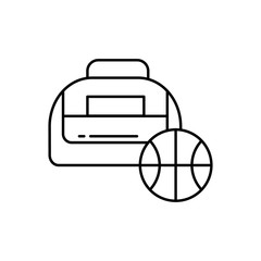 Poster - Bag, ball icon. Simple line, outline vector elements of basketball for ui and ux, website or mobile application