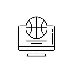 Poster - Monitor icon. Simple line, outline vector elements of basketball for ui and ux, website or mobile application