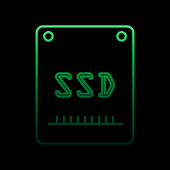 Aufkleber - Ssd disk nolan icon. Simple thin line, outline vector of computer hardware icons for ui and ux, website or mobile application
