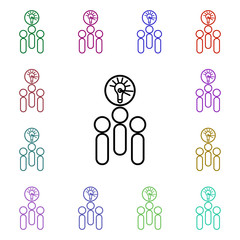 Poster - Time for an idea multi color style icon. Simple thin line, outline vector of conferencing icons for ui and ux, website or mobile application