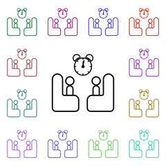 Poster - Time for communication multi color style icon. Simple thin line, outline vector of conferencing icons for ui and ux, website or mobile application