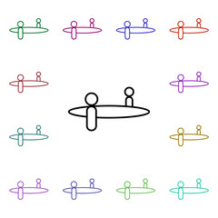 Poster - Round-table discussion multi color style icon. Simple thin line, outline vector of conferencing icons for ui and ux, website or mobile application