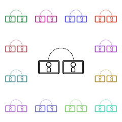 Poster - Online meeting multi color style icon. Simple thin line, outline vector of conferencing icons for ui and ux, website or mobile application
