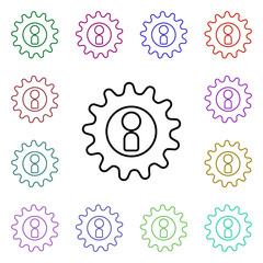 Poster - Personnel management multi color style icon. Simple thin line, outline vector of conferencing icons for ui and ux, website or mobile application