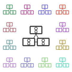 Poster - Employee relations multi color style icon. Simple thin line, outline vector of conferencing icons for ui and ux, website or mobile application