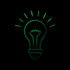 Poster - burning light bulb nolan icon. Simple thin line, outline vector of Creative idea icons for ui and ux, website or mobile application