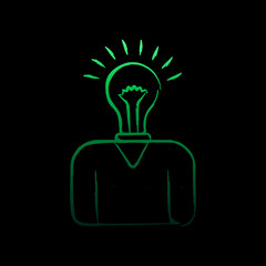 Poster - head light bulb nolan icon. Simple thin line, outline vector of Creative idea icons for ui and ux, website or mobile application
