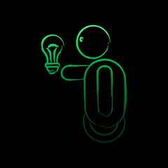 Poster - hand holds light bulbs nolan icon. Simple thin line, outline vector of Creative idea icons for ui and ux, website or mobile application