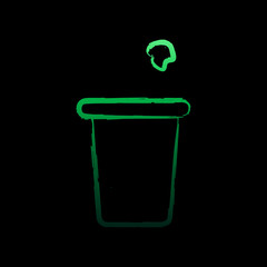 Poster - paper in the trash can nolan icon. Simple thin line, outline vector of Creative idea icons for ui and ux, website or mobile application