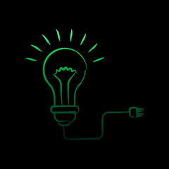 Poster - light bulb and plug nolan icon. Simple thin line, outline vector of Creative idea icons for ui and ux, website or mobile application