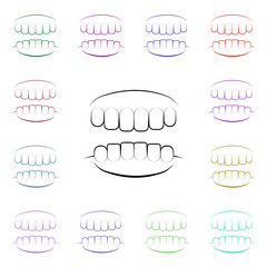 Poster - Skeleton, bone, skull 4 multi color style icon. Simple thin line, outline vector of dentist icons for ui and ux, website or mobile application