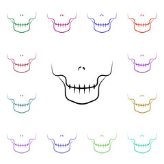 Poster - skeleton, dental multi color style icon. simple thin line, outline vector of dentist icons for ui an