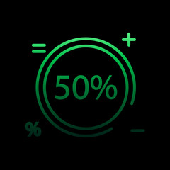Poster - Sticker tag 50 nolan icon. Simple thin line, outline vector of discount tag icons for ui and ux, website or mobile application