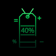 Poster - Sticker tag 40 nolan icon. Simple thin line, outline vector of discount tag icons for ui and ux, website or mobile application