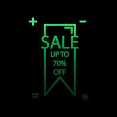 Poster - Sticker tag 70 nolan icon. Simple thin line, outline vector of discount tag icons for ui and ux, website or mobile application