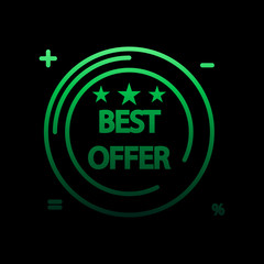 Poster - Sticker tag best offer nolan icon. Simple thin line, outline vector of discount tag icons for ui and ux, website or mobile application