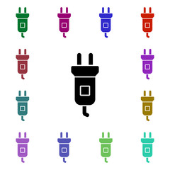 Poster - Electric, plug multi color style icon. Simple glyph, flat vector of ecology icons for ui and ux, website or mobile application