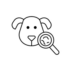 Dog, magnifier, avatar icon. Simple line, outline vector elements of veterinary icons for ui and ux, website or mobile application