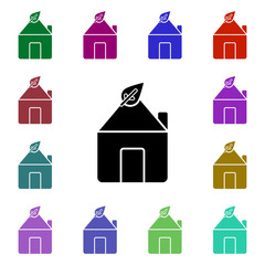 Poster - Green, home, leaf multi color style icon. Simple glyph, flat vector of ecology icons for ui and ux, website or mobile application
