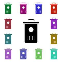 Poster - Bin, can, recycle multi color style icon. Simple glyph, flat vector of ecology icons for ui and ux, website or mobile application