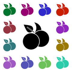 Poster - Cherries, food, organic multi color style icon. Simple glyph, flat vector of ecology icons for ui and ux, website or mobile application