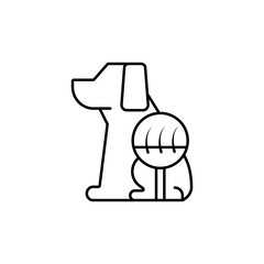 Dog, magnifier, hair icon. Simple line, outline vector elements of veterinary icons for ui and ux, website or mobile application