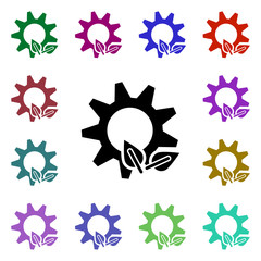Poster - Biogas, leaf multi color style icon. Simple glyph, flat vector of ecology icons for ui and ux, website or mobile application