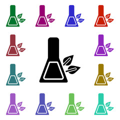 Poster - Chemistry, leaf multi color style icon. Simple glyph, flat vector of ecology icons for ui and ux, website or mobile application