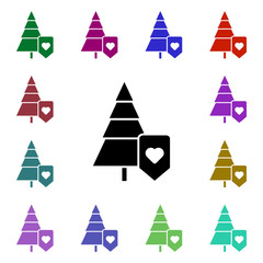 Poster - Nature, protection, love multi color style icon. Simple glyph, flat vector of ecology icons for ui and ux, website or mobile application