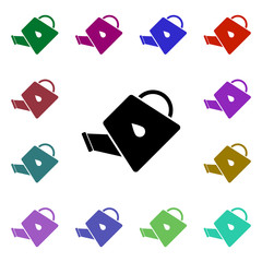 Poster - Watering can multi color style icon. Simple glyph, flat vector of ecology icons for ui and ux, website or mobile application